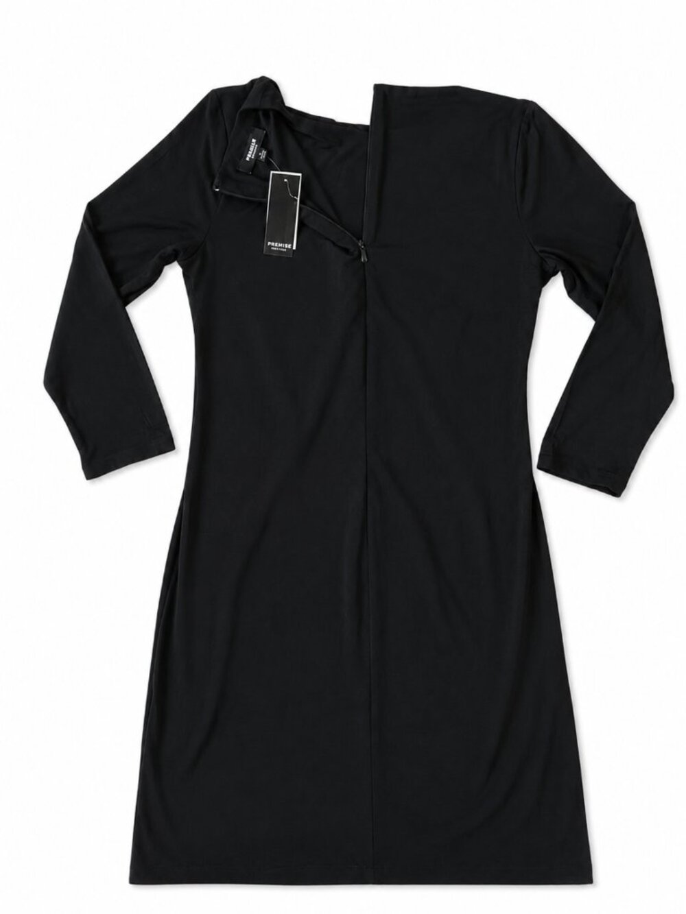 Premise Black Rhinestone Detail Midi Dress NWT - Picture 3 of 5